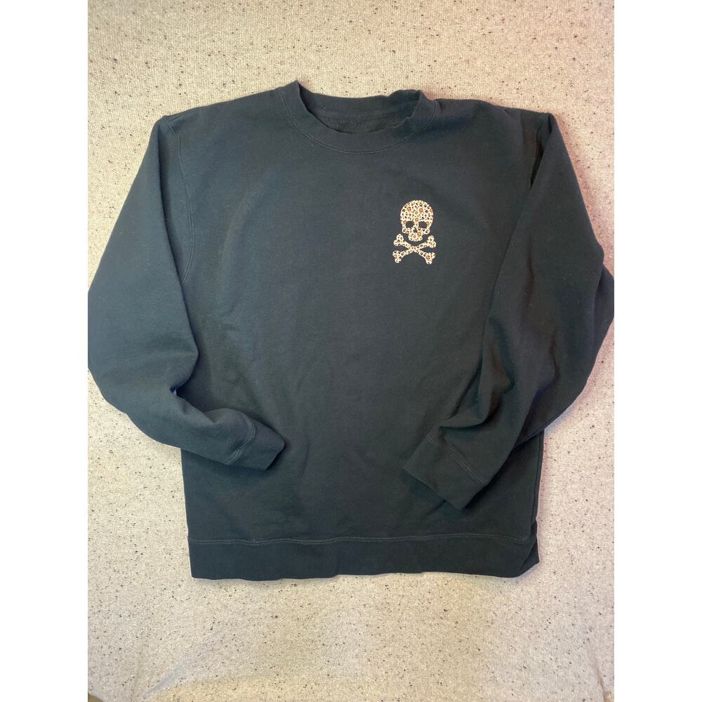 Independent Sweatshirt Black Leopard Skull Women's Med/Large